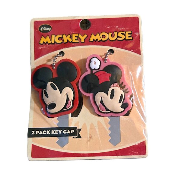 Loungefly Accessories - Disney Loungefly Mickey & Minnie Key Caps 2‑Pack Cute Character Keychain Set
